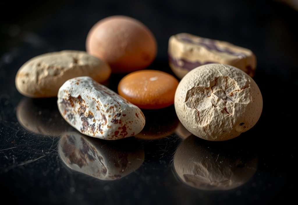 Piedras minerales pulidas y brillantes