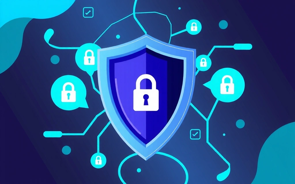 Ilustración de seguridad de datos y privacidad en línea